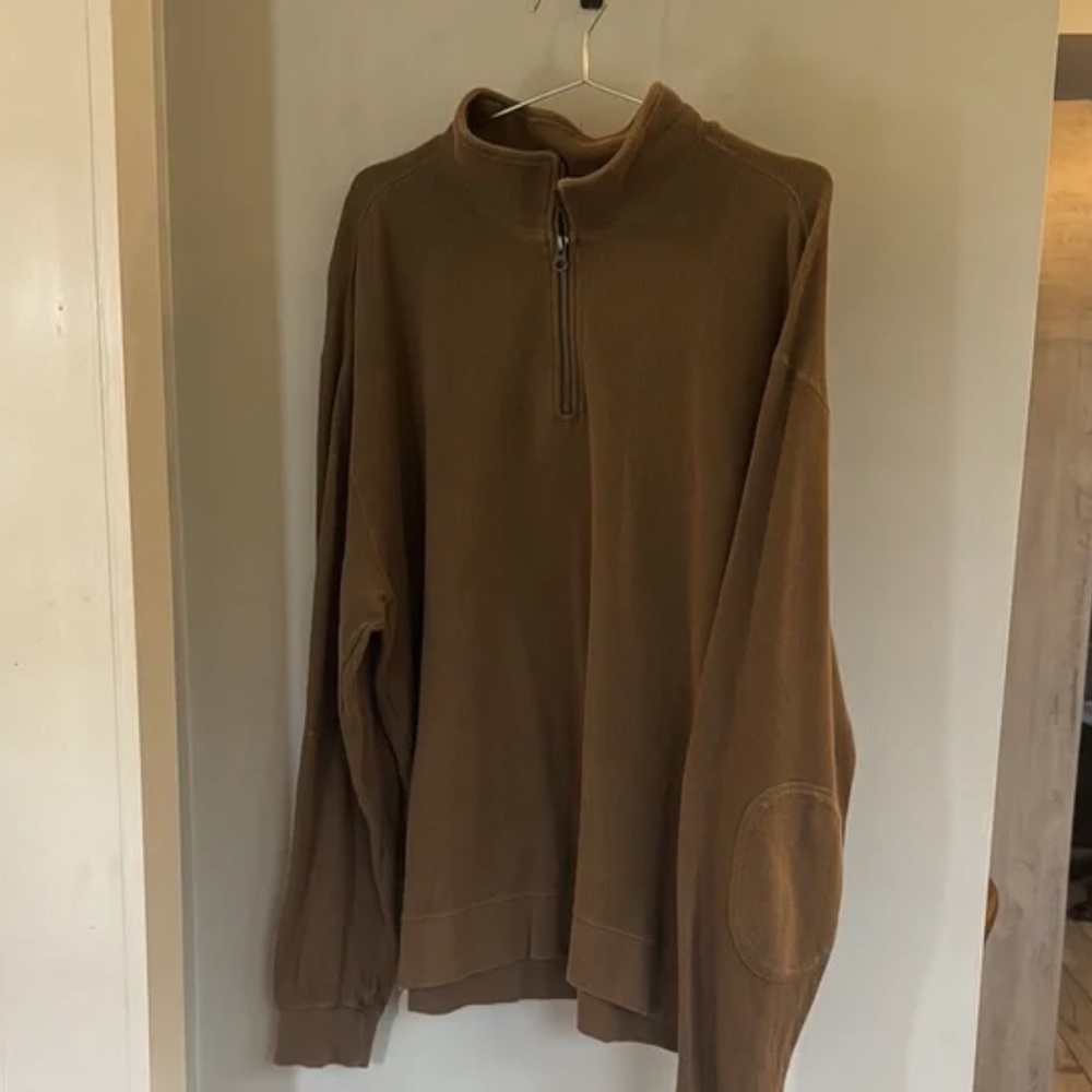 Men's Half-Zip Pullover Sweater - Brown